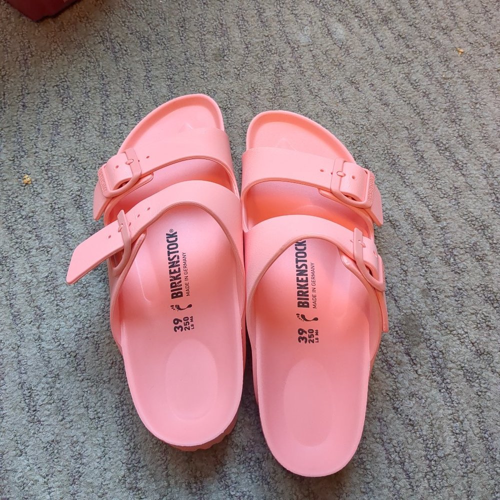 Birkenstock Arizona EVA Slide Coral Peach - Women Size 39 or 8-8.5